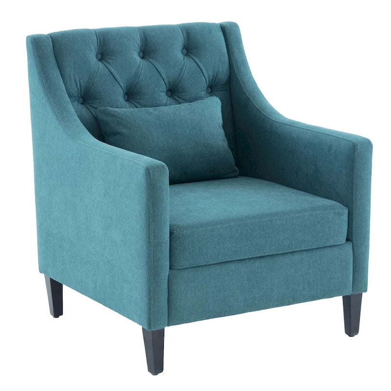 Chaises de salon, fauteuil d'appoint avec coussin lombaire, chaise de lecture élégante pour chambre à coucher, chaise de canapé rembourrée de style milieu du siècle