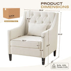 Chaises de salon, fauteuil d'appoint avec coussin lombaire, chaise de lecture élégante pour chambre à coucher, chaise de canapé rembourrée de style milieu du siècle
