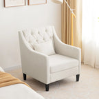 Chaises de salon, fauteuil d'appoint avec coussin lombaire, chaise de lecture élégante pour chambre à coucher, chaise de canapé rembourrée de style milieu du siècle