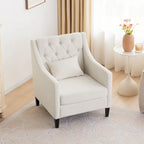 Chaises de salon, fauteuil d'appoint avec coussin lombaire, chaise de lecture élégante pour chambre à coucher, chaise de canapé rembourrée de style milieu du siècle
