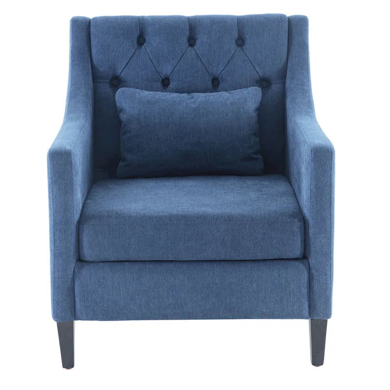 Chaises de salon, fauteuil d'appoint avec coussin lombaire, chaise de lecture élégante pour chambre à coucher, chaise de canapé rembourrée de style milieu du siècle