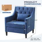 Chaises de salon, fauteuil d'appoint avec coussin lombaire, chaise de lecture élégante pour chambre à coucher, chaise de canapé rembourrée de style milieu du siècle