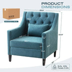 Chaises de salon, fauteuil d'appoint avec coussin lombaire, chaise de lecture élégante pour chambre à coucher, chaise de canapé rembourrée de style milieu du siècle