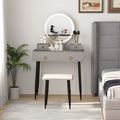 Ensemble table de toilette avec miroir éclairé 3 couleurs et tabouret - Voir détails