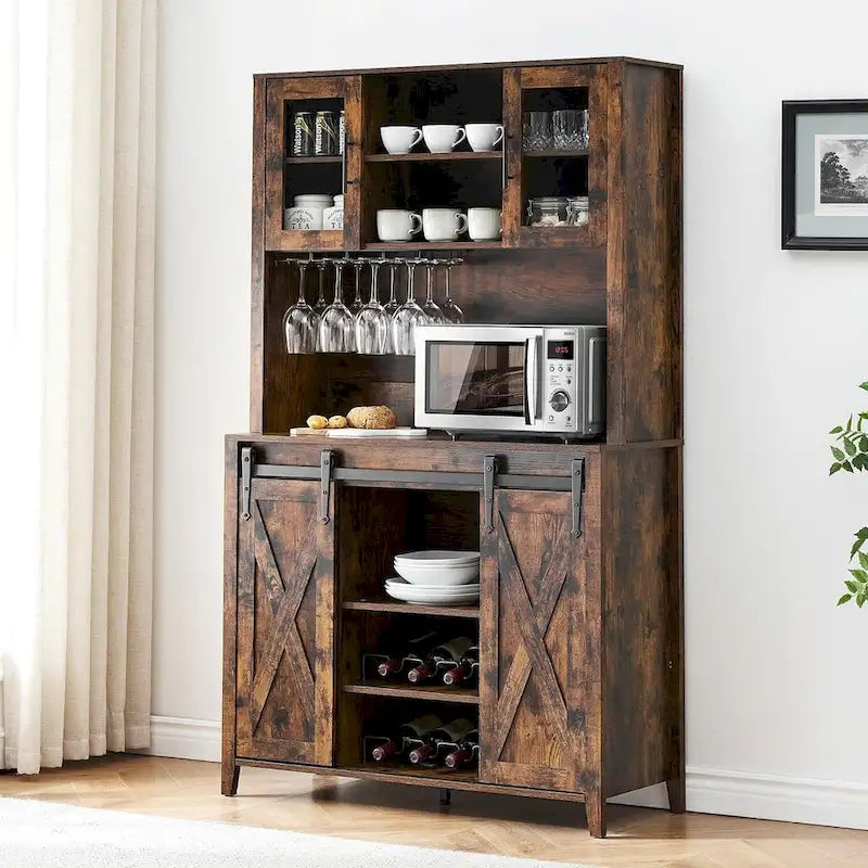 Meuble de bar à café de style ferme