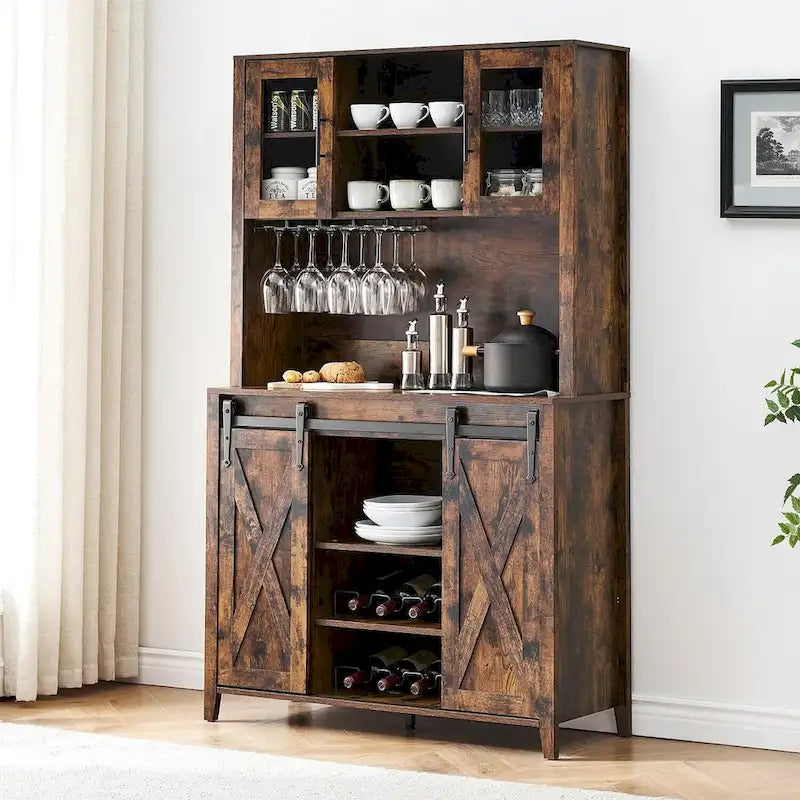Meuble de bar à café de style ferme