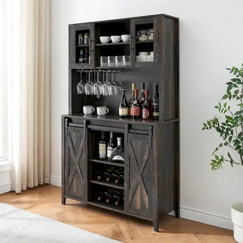 Meuble de bar à café de style ferme