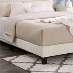 Lit plateforme double avec tête de lit réglable et tissu de luxe Dove