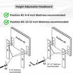 Lit plateforme double avec tête de lit réglable et tissu de luxe Dove