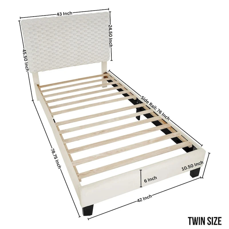 Lit plateforme double avec tête de lit réglable et tissu de luxe Dove