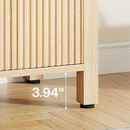 Meuble à chaussures 5 niveaux grand et cintré de 71 po avec portes - Naturel