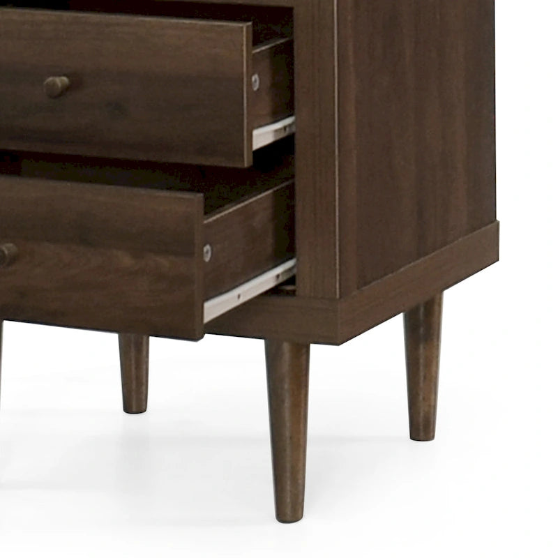 Table de chevet à 2 tiroirs style Mid-Century Modern