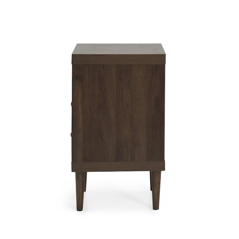 Table de chevet à 2 tiroirs style Mid-Century Modern