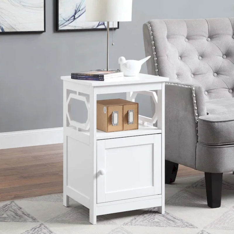Convenience Concepts Omega End Table with Storage Cabinet and Shelf
