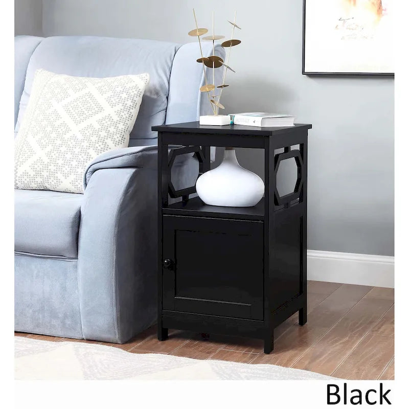 Table d'appoint avec armoire de rangement et étagère