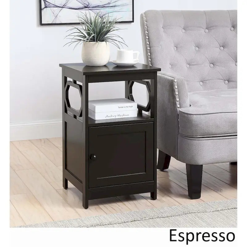 Table d'appoint avec armoire de rangement et étagère