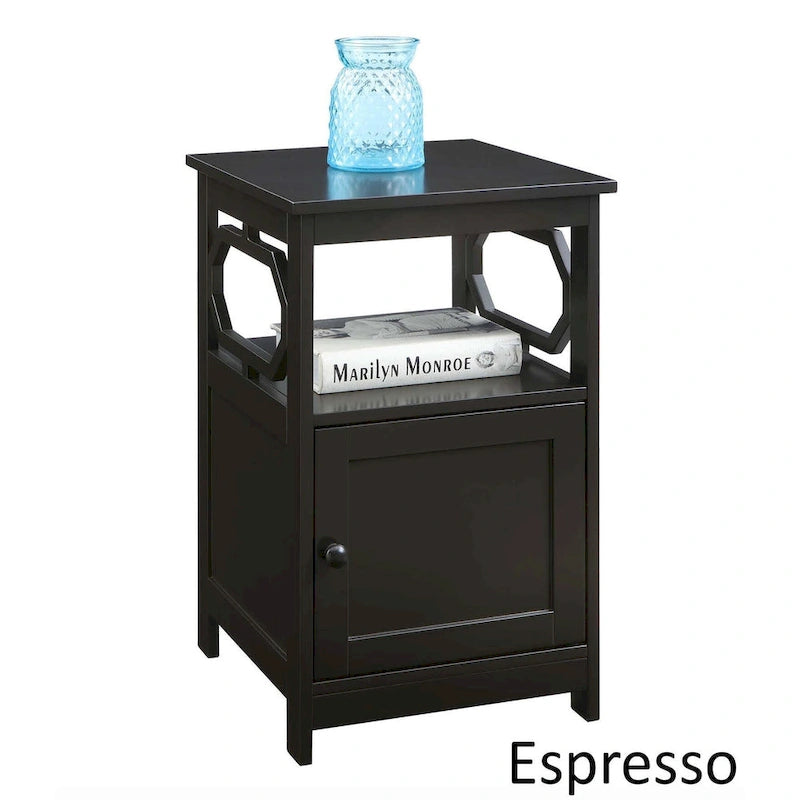 Table d'appoint avec armoire de rangement et étagère