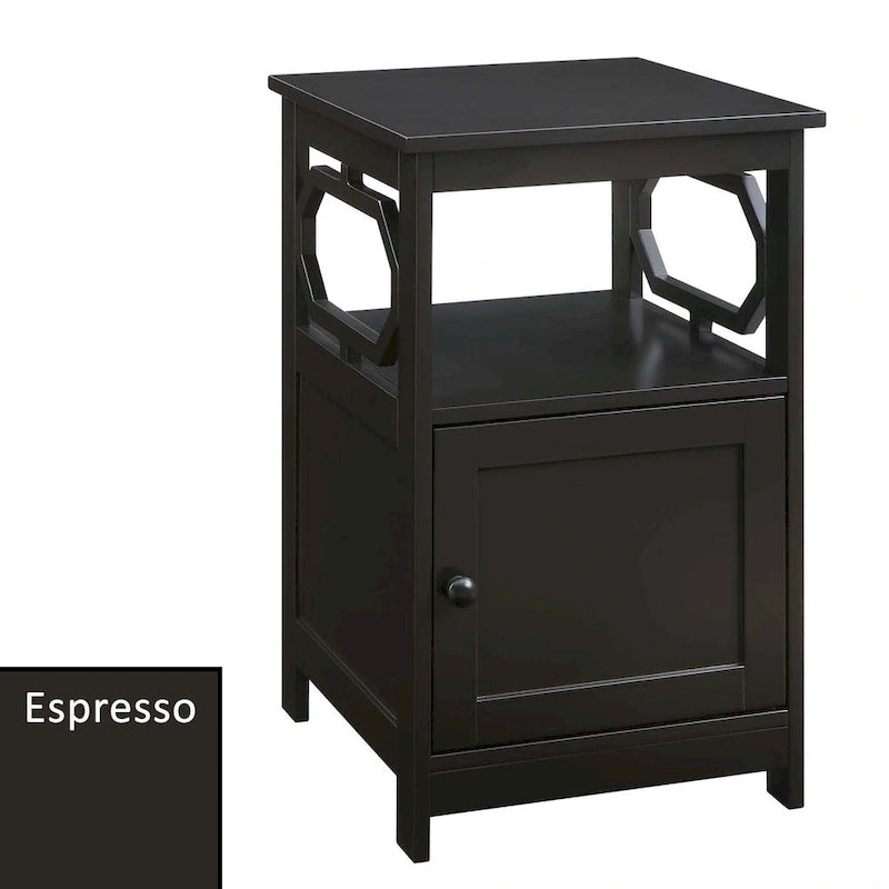 Table d'appoint avec armoire de rangement et étagère