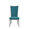 Chaise de salle à manger en acier inoxydable argenté