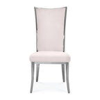 Chaise de salle à manger en acier inoxydable argenté
