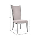 Chaise de salle à manger en acier inoxydable argenté