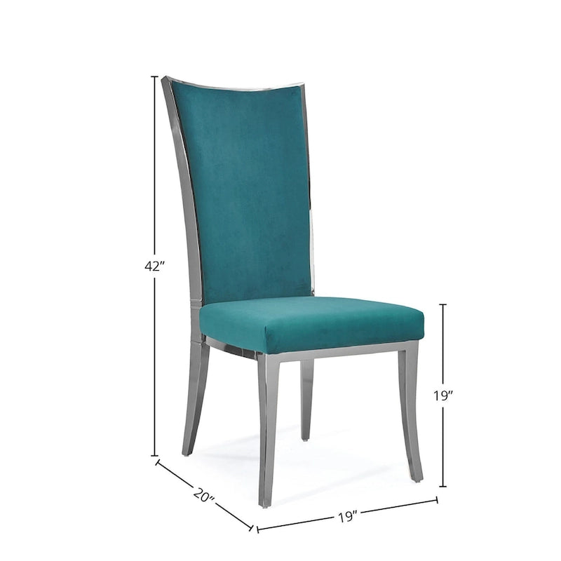 Chaise de salle à manger en acier inoxydable argenté