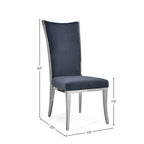 Chaise de salle à manger en acier inoxydable argenté