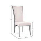 Chaise de salle à manger en acier inoxydable argenté