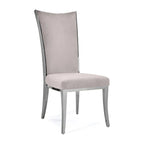 Chaise de salle à manger en acier inoxydable argenté