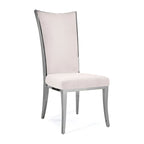 Chaise de salle à manger en acier inoxydable argenté