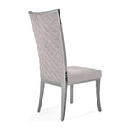 Chaise de salle à manger en acier inoxydable argenté