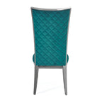 Chaise de salle à manger en acier inoxydable argenté