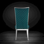 Chaise de salle à manger en acier inoxydable argenté