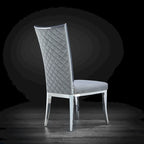 Chaise de salle à manger en acier inoxydable argenté