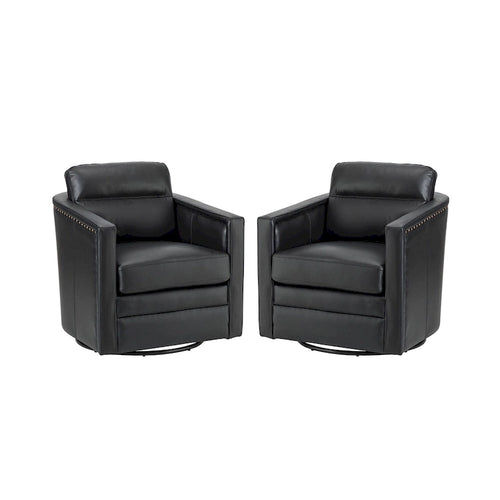 Lot de 2 fauteuils pivotants en cuir véritable de 28,74 de large