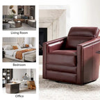 Lot de 2 fauteuils pivotants en cuir véritable de 28,74 de large
