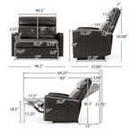 Fauteuil club inclinable 2 places en similicuir
