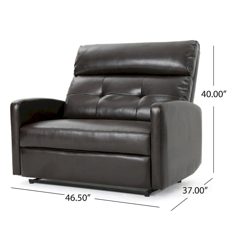 Fauteuil club inclinable 2 places en similicuir