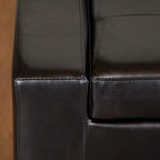 Banc ottoman de rangement en similicuir noir