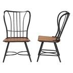 Chaises de salle à manger industrielles en métal et bois (lot de 2)