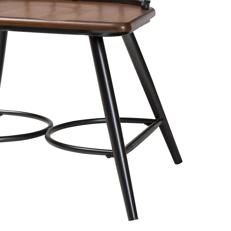 Chaises de salle à manger industrielles en métal et bois (lot de 2)