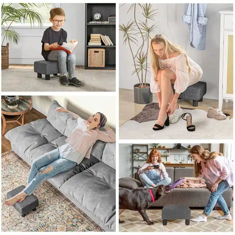 Repose-pieds ottoman en lin, modèle cube moderne 16