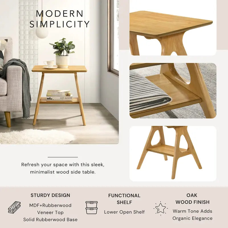 Ensemble de 3 tables basses en bois style Mid-Century Modern