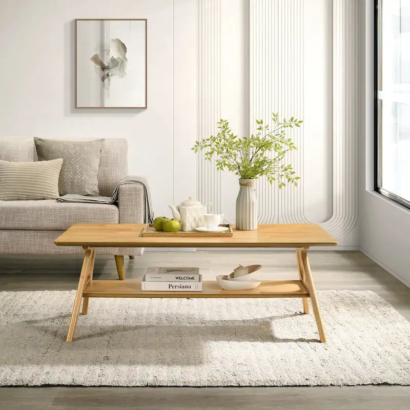 Ensemble de 3 tables basses en bois style Mid-Century Modern