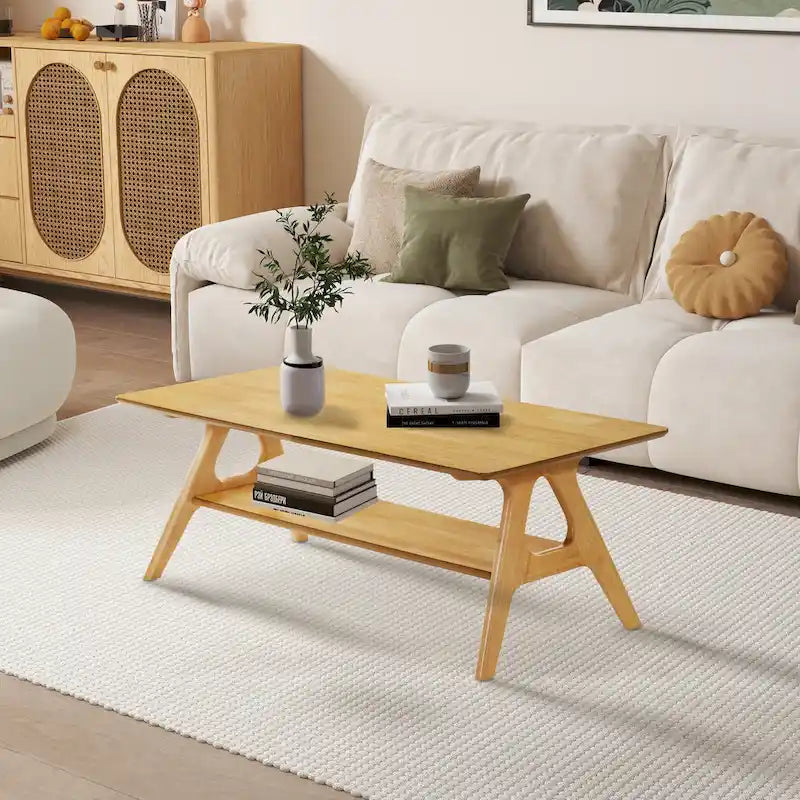 Ensemble de 3 tables basses en bois style Mid-Century Modern