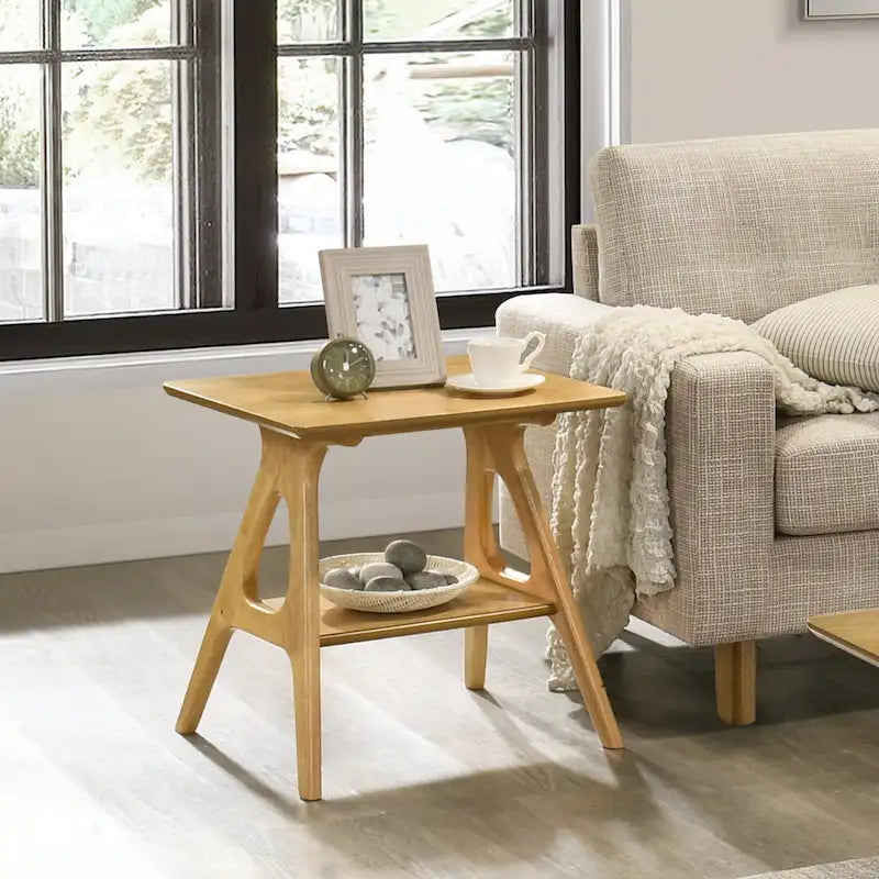 Ensemble de 3 tables basses en bois style Mid-Century Modern