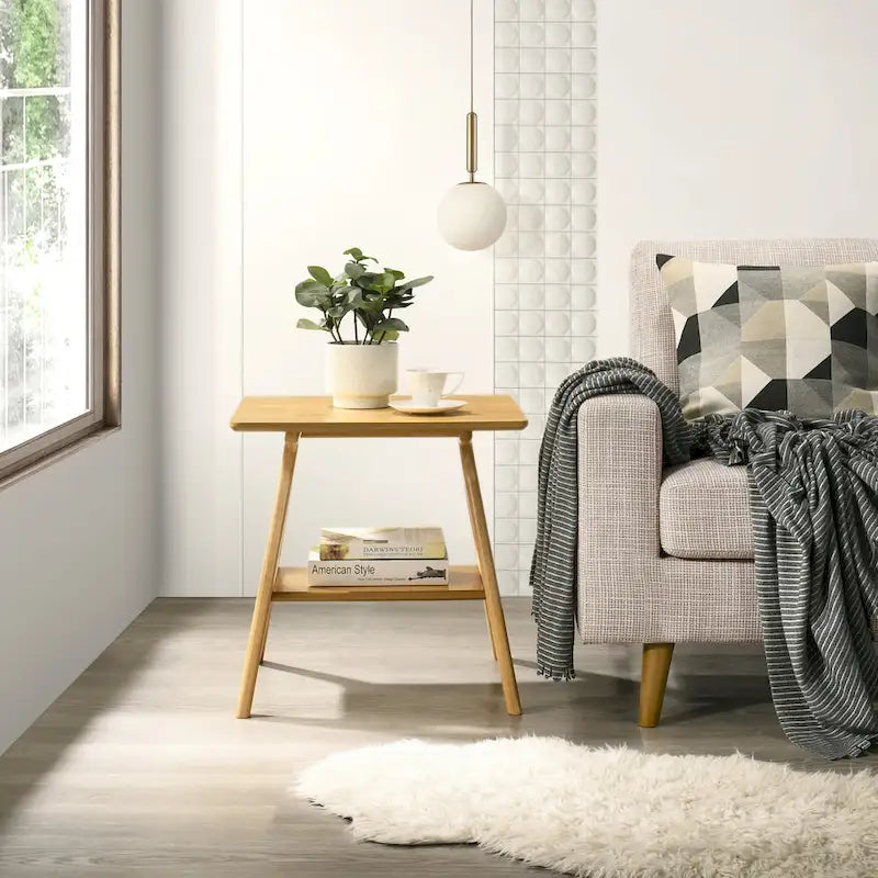 Ensemble de 3 tables basses en bois style Mid-Century Modern