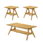 Ensemble de 3 tables basses en bois style Mid-Century Modern