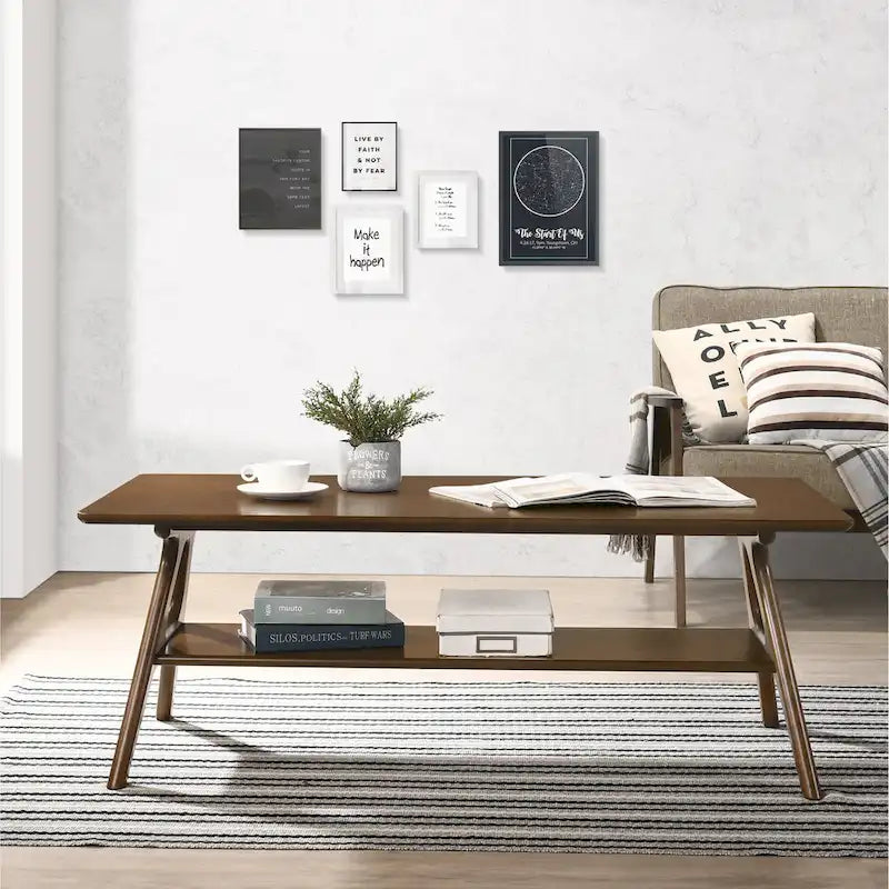 Ensemble de 3 tables basses en bois style Mid-Century Modern
