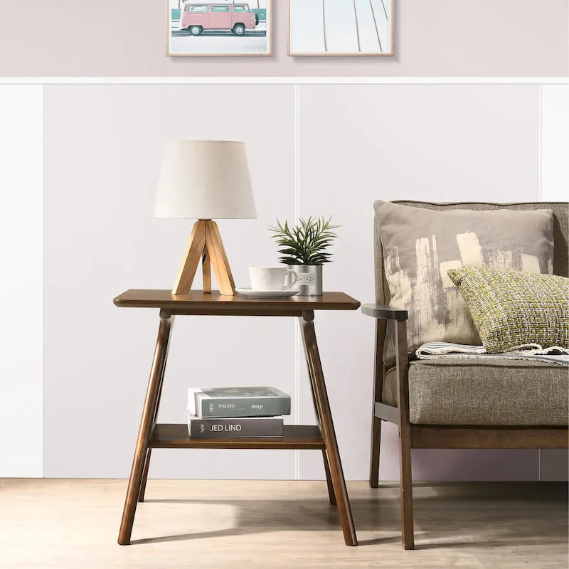 Ensemble de 3 tables basses en bois style Mid-Century Modern